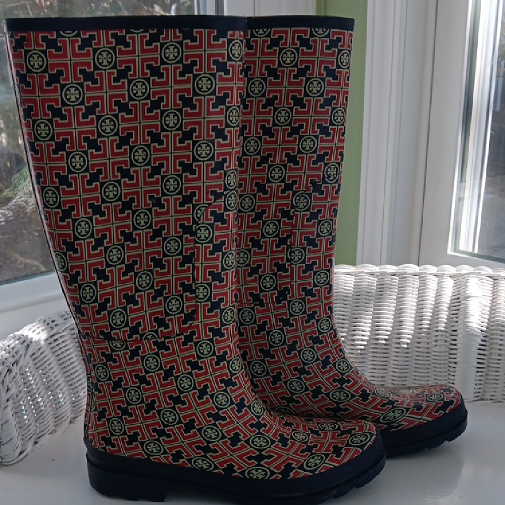 Tory Burch Multicolor Geometric Rain Boots